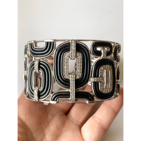 Designer Belle Etoile 925 sterling silver cz cuff Bracelet